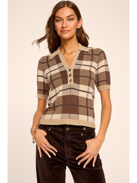 RAMY BROOK Melanie Plaid Short Sleeve Sweater