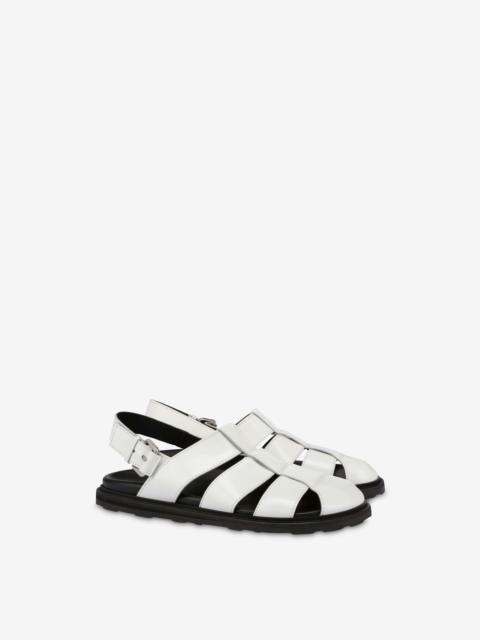 Moschino SANDALS IN BRUSHED CALF LEATHER SPORTY