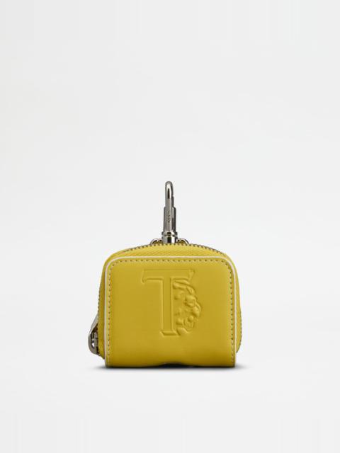 Tod's TOD'S AIRPODS HOLDER IN LEATHER - GREEN