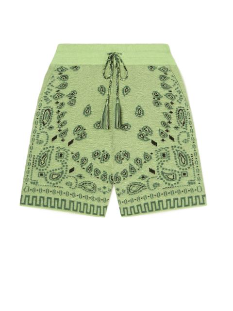 Alanui Cotton Piquet Bandana Shorts