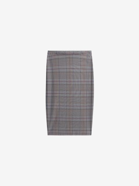 The Frankie Shop Aurora Sheer Mesh Skirt - Beige Glen Plaid