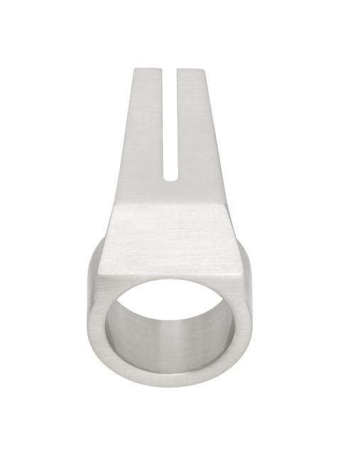 Rick Owens Silver Porterville Open Trunk Ring
