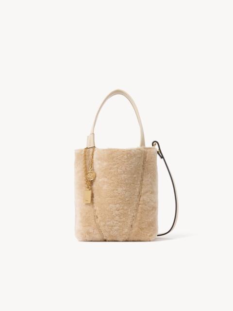 Chloé SMALL CHLOÉ SPIN TOTE BAG IN SHEARLING