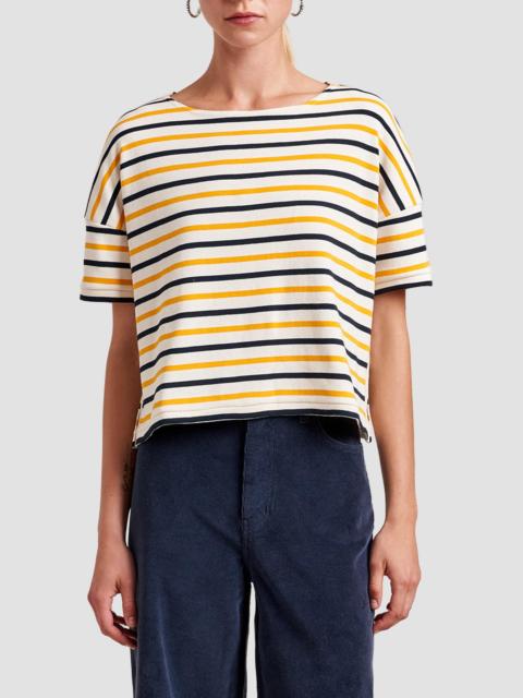 LA LIGNE Women's Short Breton T-Shirt - Ecru Multi