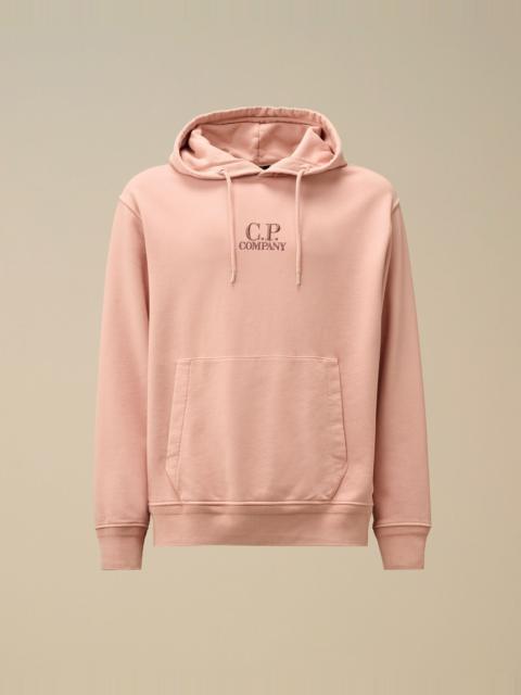 C.P. Company Cotton Diagonal Fleece Resist Dyed Hooded Logo Sweatshirt