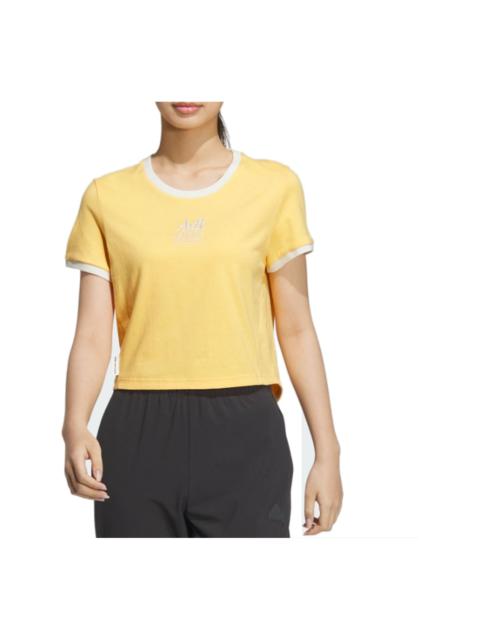 (WMNS) adidas Small Logo T-Shirt 'Yellow' JI6879