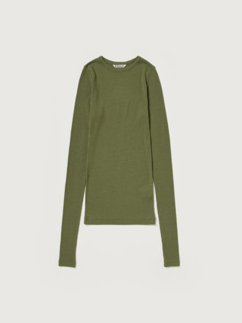 AURALEE WOOL SILK SOFT RIB L/S TEE