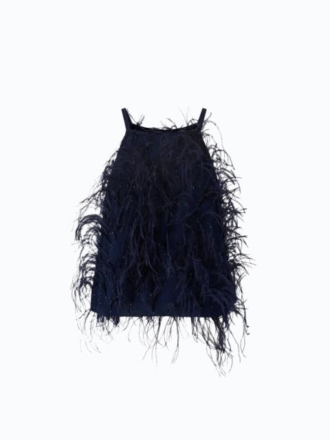 PINKO FLUID TOP WITH FEATHER DETAILING