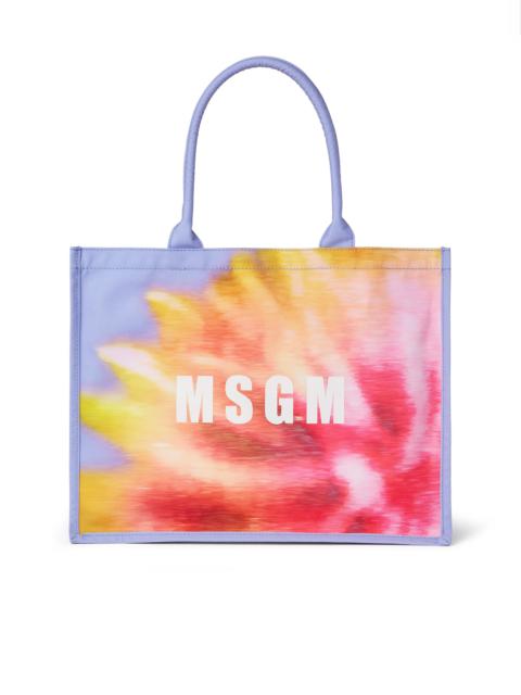 MSGM Canvas tote bag with daisy print