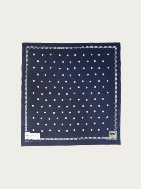 Kapital Fastcolor Selvedge Bandanna (POLKA DOTS) 30x30 - Navy