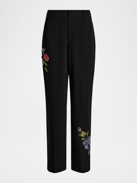 Cinq à Sept Harlan Floral Embellished Pants