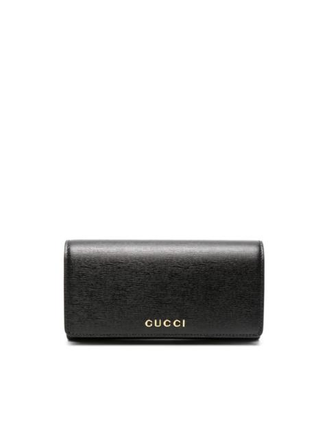 GUCCI logo-lettering continental leather wallet