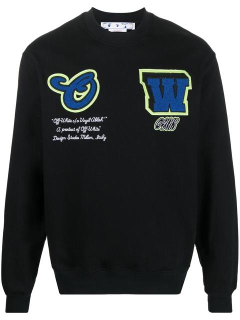 Off-White logo-patches cotton sweatshirt
