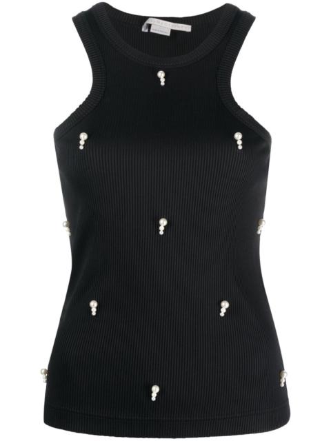 Stella McCartney pearl-embellished ribbed tank top