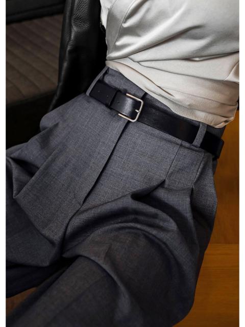 The Frankie Shop Gelso Pleated Trousers - Dark Grey Melange