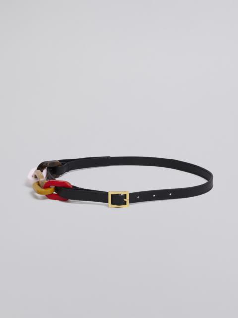 Marni CALFSKIN BELT WITH COLOURED RESIN CHAIN