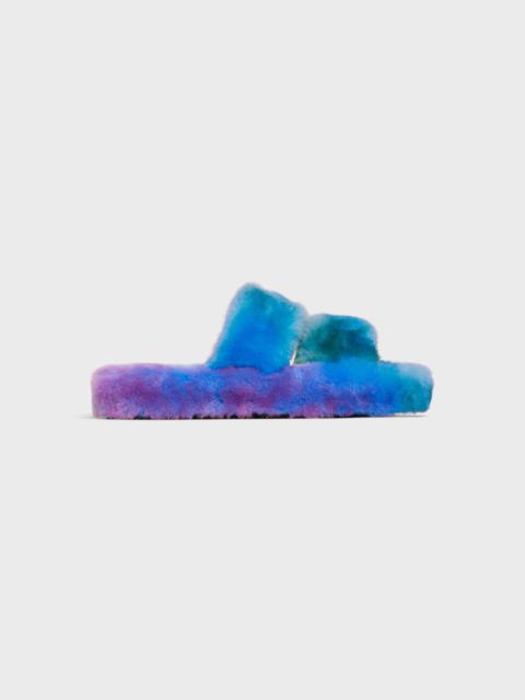 CELINE Celine Fur Slides Triomphe Open Slide  in SHEARLING