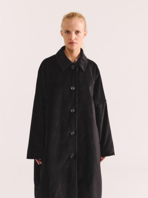 CASEY/CASEY BIG BLOBBY COAT - VELVET - BLACK