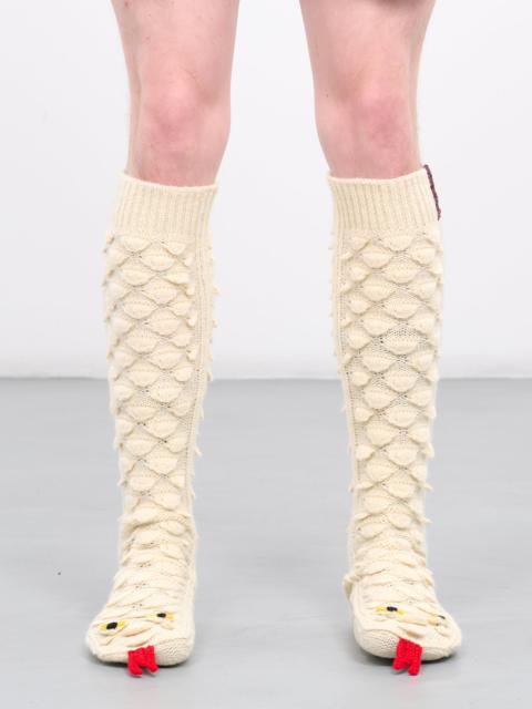 Bottega Veneta Snake Scales Wool Socks