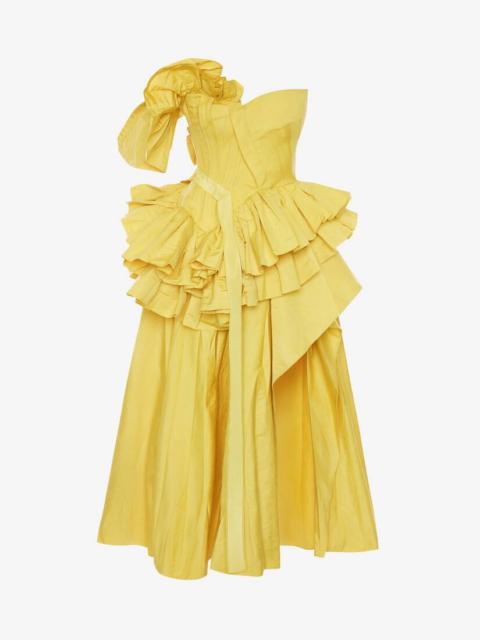 Alexander McQueen Women's Deconstructed Corset Dress in Bright Yellow