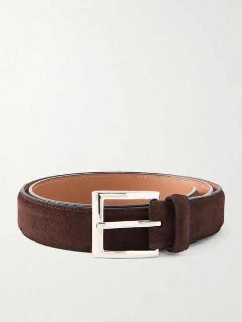 BEAMS PLUS 3cm Suede Belt Brown