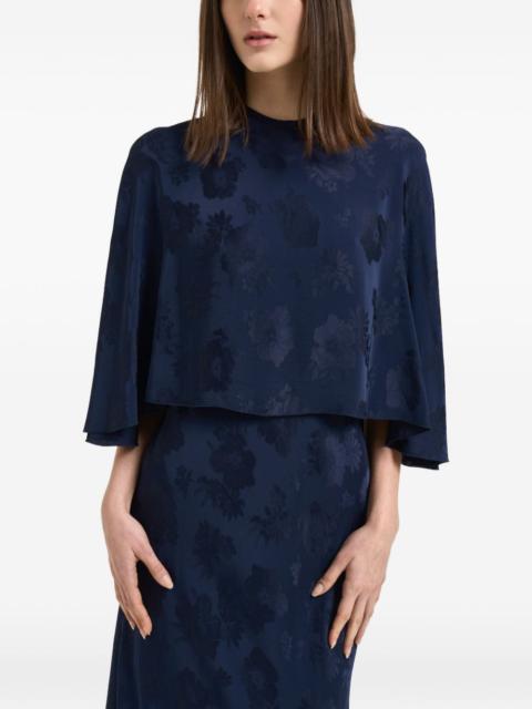 forte_forte floral-print cape maxi dress