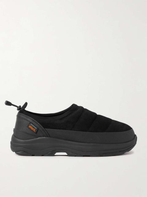 Suicoke Pepper-Sev Leather-Trimmed Quilted Suede Slip-On Sneakers