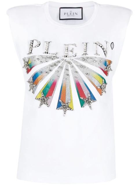 embellished logo-print T-shirt