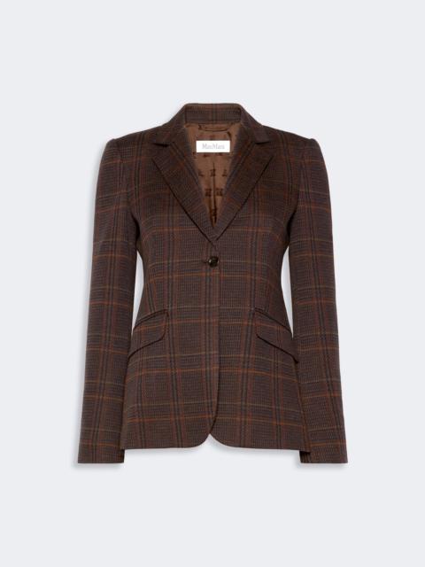Max Mara ABATE Wool and cotton single-breasted blazer - BROWN BORDEAUX