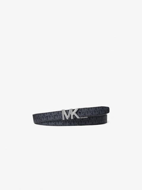 MICHAEL KORS Reversible Signature Logo and Leather Belt