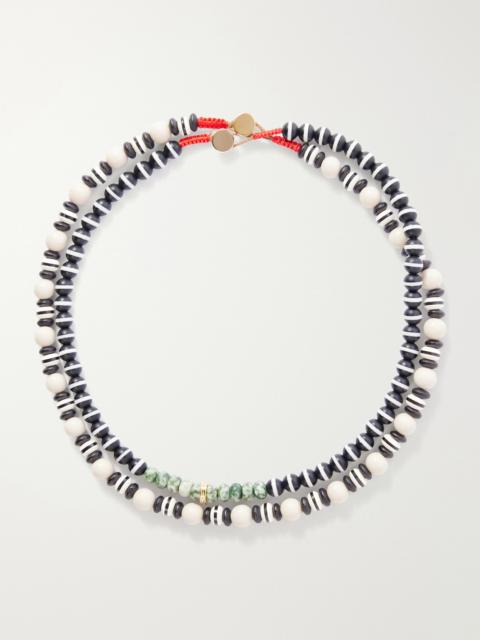 ROXANNE ASSOULIN The Salt & Pepper Set Of Two Agate Beaded Necklaces