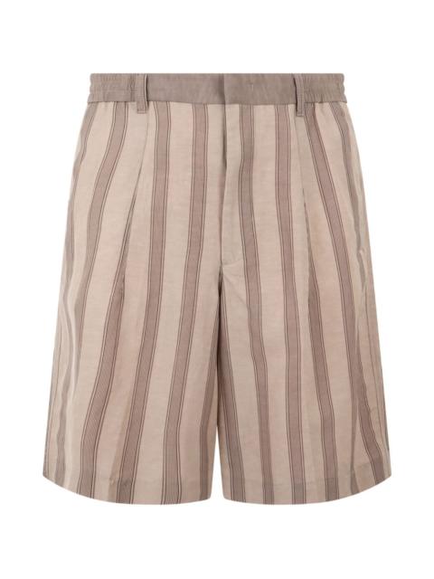 EMPORIO ARMANI striped drawstring shorts