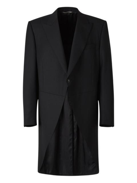Canali peak lapel plain wool morning coat