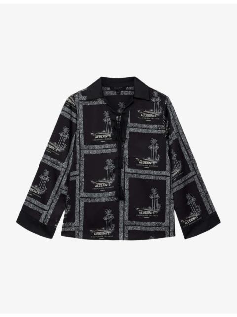 ALLSAINTS Lettie Graphic-Print Pleated Woven Shirt
