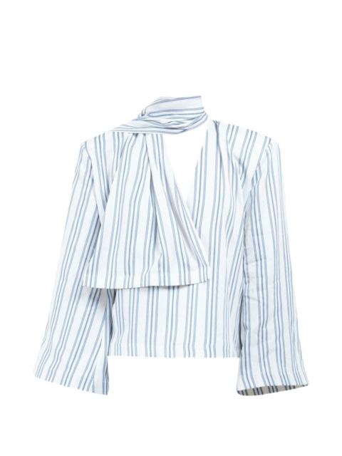 ROWEN ROSE striped scarf shirt