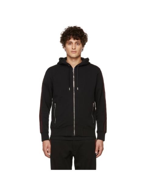 Alexander McQueen 로고 테이프 zip-up 후드