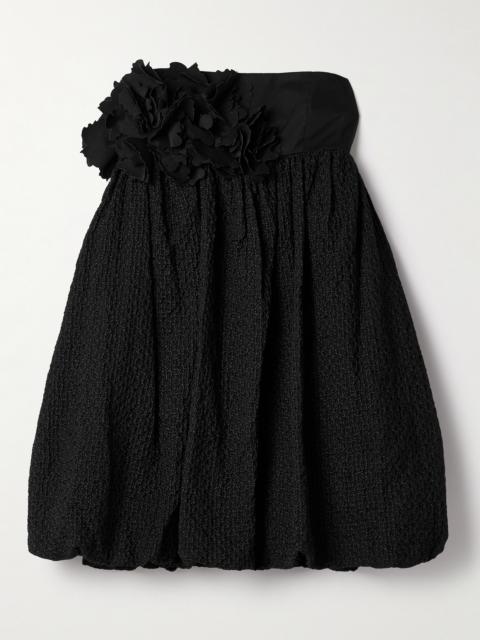 KIKA VARGAS Haidari Strapless Appliquéd Embroidered Cotton Mini Dress