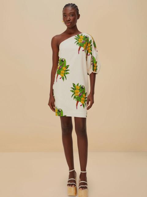 FARM RIO Off-White Maracana Bird Lenzing™ Ecovero™ Euroflax™ Mini Dress