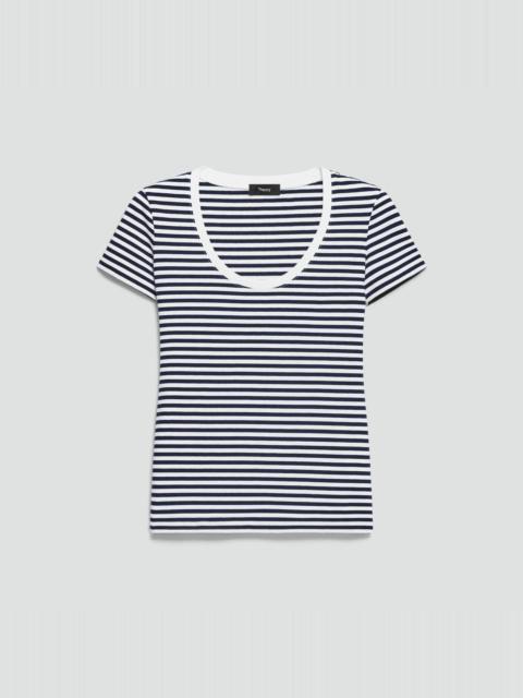 Theory Scoop Neck Tee in Jersey Stripe