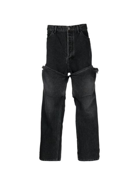 straight-leg panelled jeans