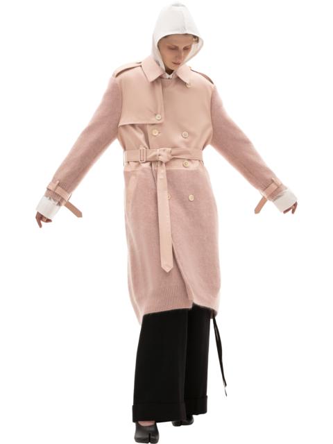 PARTLY KNITTED PINK TRENCH