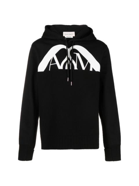 Alexander McQueen logo-print cotton hoodie