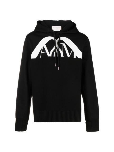 logo-print cotton hoodie