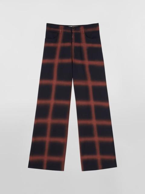 Marni VIRGIN WOOL TROUSERS WITH HAND-SPRAYED CHECK DESIGN