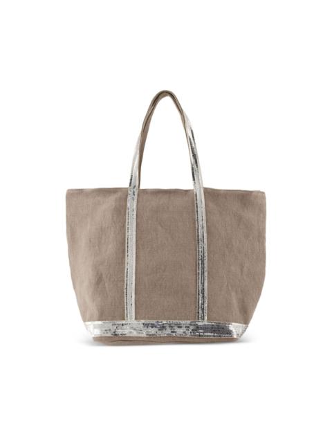 Vanessa Bruno sequin-embellished linen tote bag