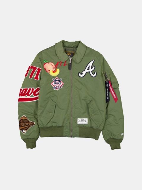 Nike ATLANTA BRAVES X ALPHA X NEW ERA MA-1 COLLARED BOMBER JACKET