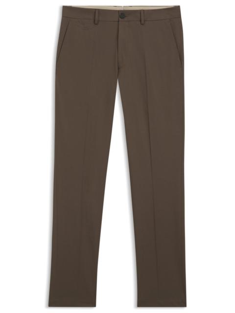 BOSS SLIM-FIT TROUSERS IN COTTON, SILK AND STRETCH