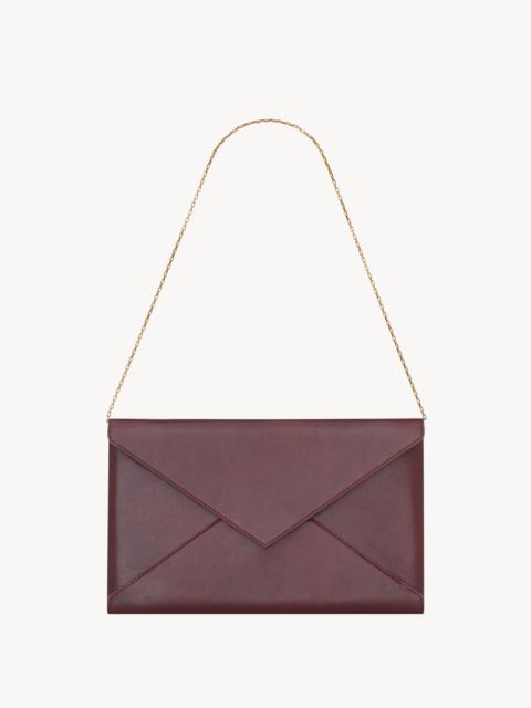SAINT LAURENT LETTER LARGE POUCH ON CHAIN IN LEATHER