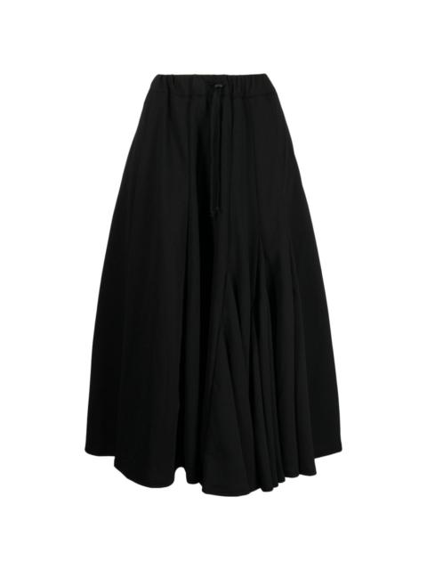 Yohji Yamamoto flared pleated midi skirt