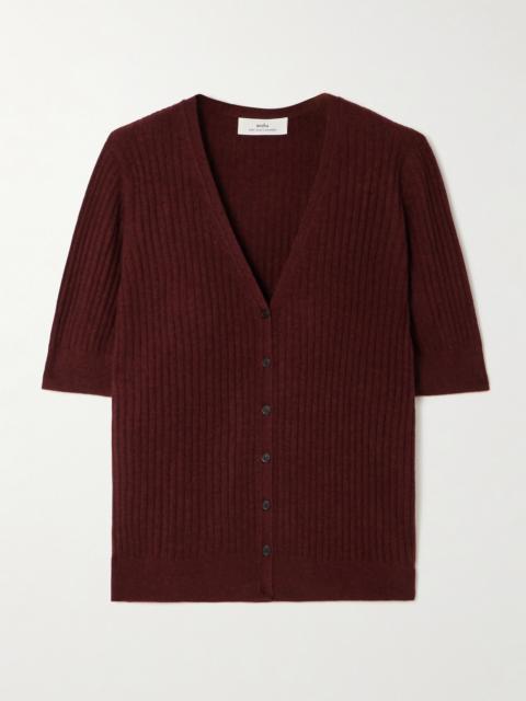 arch4 Katya Ribbed Organic Cashmere Cardigan